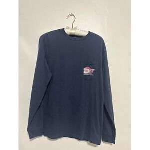 Vineyard Vines Mens Long Sleeve Graphic T Shirt Santa Whale Merry Christmas‎  XS